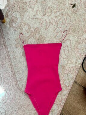 zara pink strappless bodysuit size S new without tags